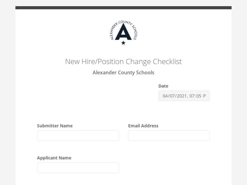 New Hire / Position Change Checklist Droplet